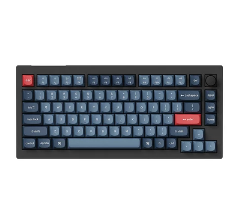 Keychron V1 Max QMK/VIA Knob Version Banana Switch vezeték nélküli mechanikus billentyűzet (fekete)