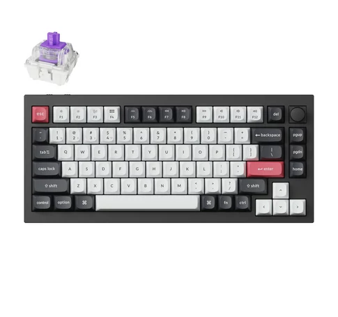 Keychron Q1 HE QMK vezeték nélküli billentyűzet RGB gombos mágneses ködkapcsoló (fekete)