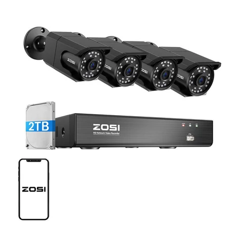 Négy IP kamera ZOSI C105 WiFi 8MP + felvevő + HDD 2TB
