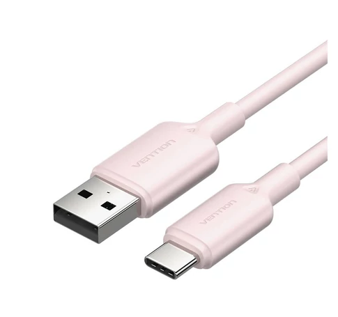USB 2.0 A és USB-C 3A közötti kábel Vention CTQPF 1M (rózsaszín)