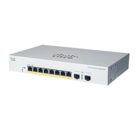 Cisco CBS220-8FP-E-2G Vezérelt L2 Gigabit Ethernet (10/100/1000) Ethernet-áramellátás (PoE) támogatása Fehér