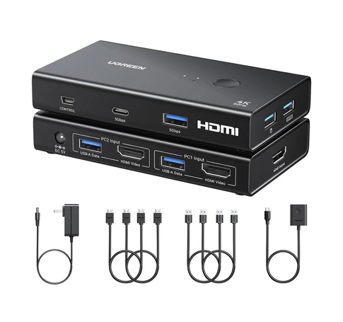 UGREEN AK502 2 az 1-ben HDMI 2.0 KVM kapcsoló
