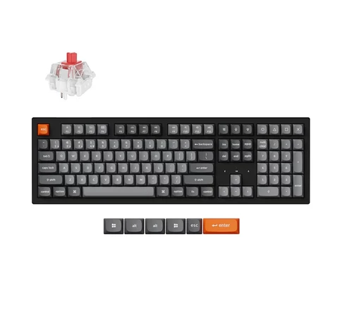 Keychron K10 Max RGB Red Switch vezeték nélküli billentyűzet (fekete) [K10M-B1].