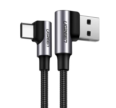 UGREEN US176 USB-A USB-C ferde kábel, 3A, 0,5m (fekete)