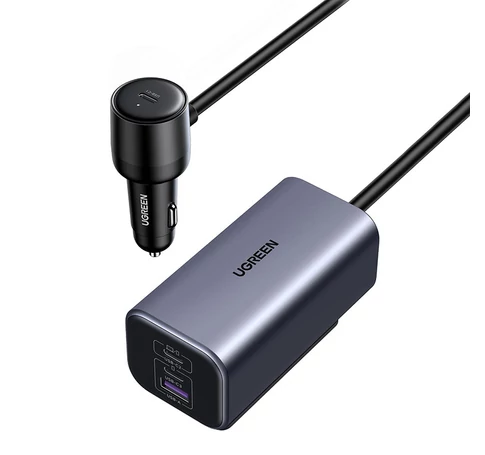 Ugreen EC706 autós töltő, USB + 2x USB-C, 150W