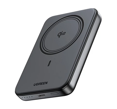Mágneses Powerbank 10000mAh Ugreen PB763, Qi2, USB-C, 20W (fekete)