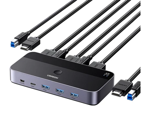 Ugreen CM664 HDMI 2.0 kapcsoló/kapcsoló, KVM, 2 az 1-ben, 4K 60Hz