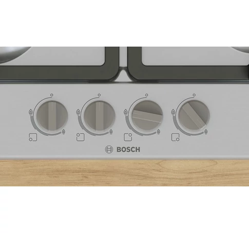 Bosch Serie 4 PGH6B5K90 hob Stainless steel Built-in 58 cm Gas 4 zone(s)