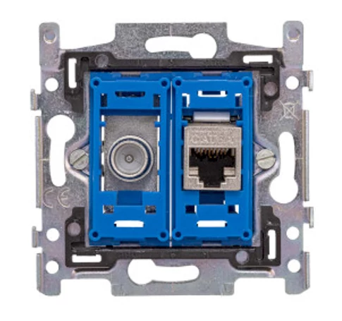 EDB02 CD Coax TV / Data RJ45 socket, Niko compatible, Telenet / VOO