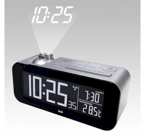 Rádió-Távirányítású Ébresztőóra LCD Bronz/Fekete