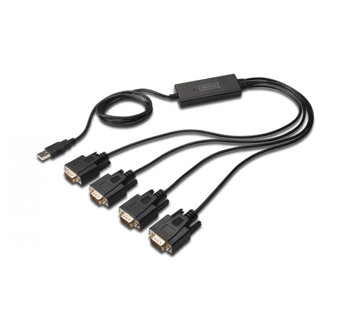 Digitus DA-70159 soros kábel Fekete 1,5 M USB A típus DB-9
