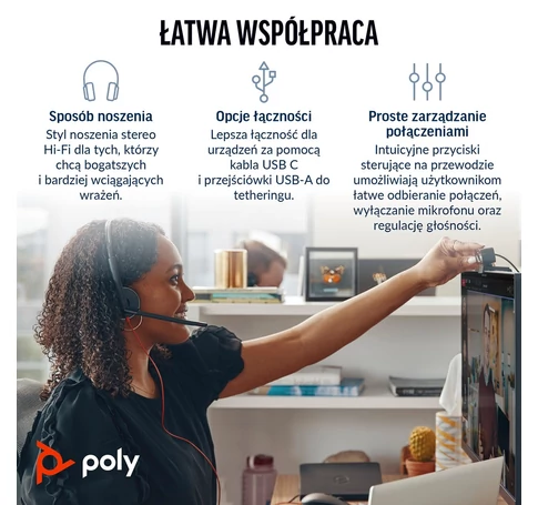 Poly Blackwire 3220 Stereo USB-C Black