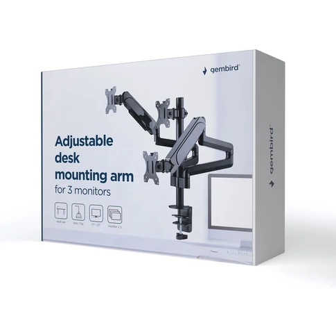 Gembird MA-DA3-01 monitor mount / stand 68.6 cm (27") Desk Black