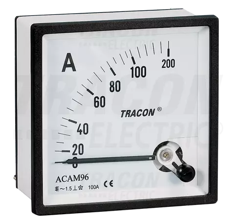 Analóg váltakozó áramú ampermérő közvetlen méréshez  96×96mm, 75A AC