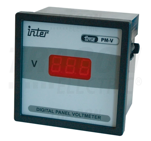 Digitális 1 fázisú váltakozó áramú voltmérő, direkt  96×96mm, 500V AC