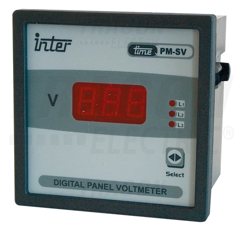 Digitális 3 fázisú váltakozó áramú voltmérő, direkt  72×72mm, 500V AC