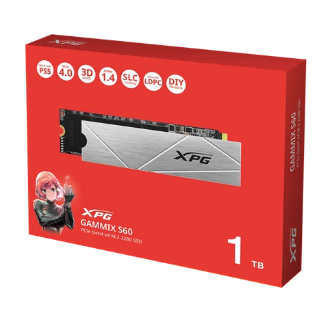ADATA SSD M.2 2280 NVMe Gen4x4 1TB GAMMIX S60