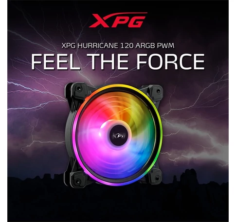 ADATA XPG Rendszerhűtő ventilátor Hurricane RGB, 12cm, fekete