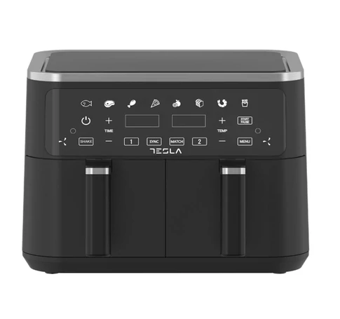 Tesla AF900BSD Air fryer2 baskets, 4.5L+4.5L, 2 heaters, Detachable handle