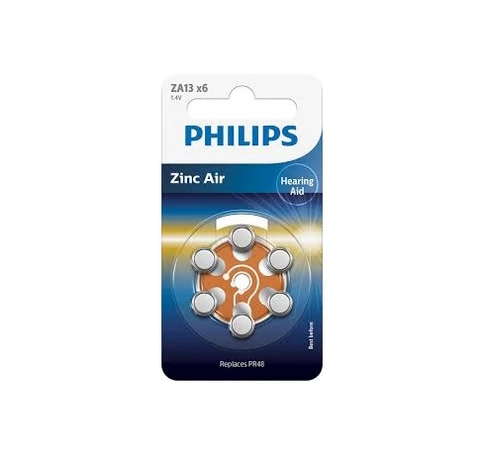Philips ZA13B6A/00 ELEM HALLÓKÉSZHEZ CINK-LEVEGŐ 1.4V 6-BLISZTER