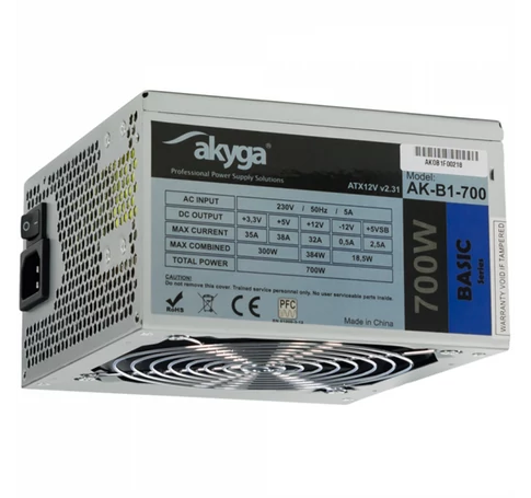 AKYGA Tápegység 700W, 12cm, 20+4