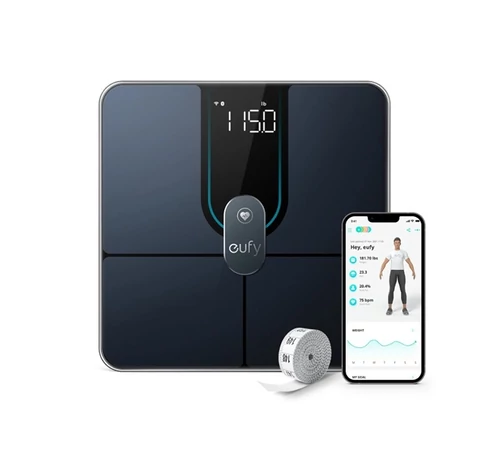 ANKER EUFY Okosmérleg, Smart Scale P2 Pro, WiFi-s, Bluetooth-os, Vízálló, fekete - T9149111
