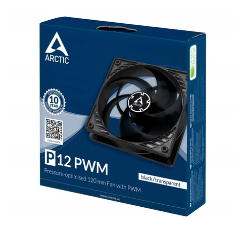 ARCTIC COOLING Rendszerhűtő Ventilátor P12 PWM Fekete, 12cm