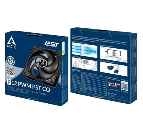 ARCTIC COOLING Rendszerhűtő Ventilátor P12 PWM PST CO Fekete, 12cm
