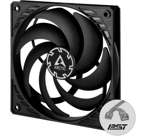 ARCTIC COOLING Rendszerhűtő Ventilátor P12 Slim PWM PST Fekete, 12cm