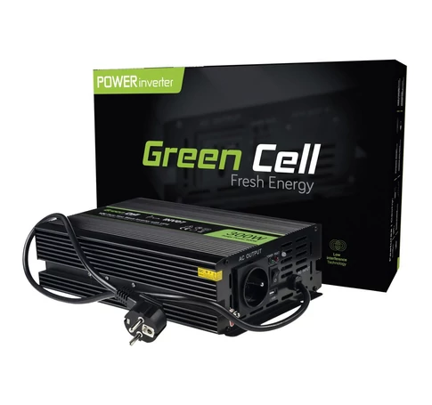 Green Cell INV07 áramátalakító és inverter Automatikus 300 W Fekete