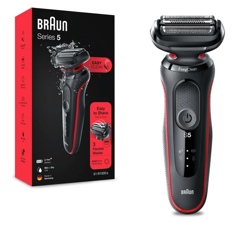 Braun Series 5 50-R1000s Foil shaver Black, Red