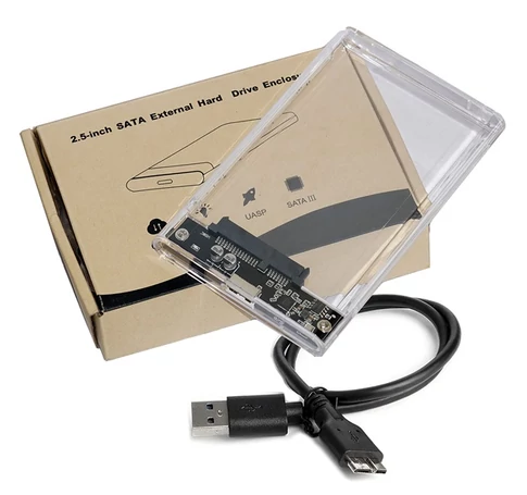 BLACKBIRD SATA Ház 2.5" USB 3.0, 6Gbps, SATA3, átlátszó