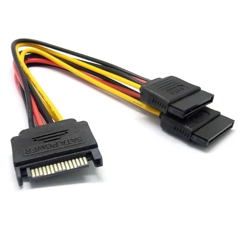 BLACKBIRD Tápkábel SATA 15 pin male to 2xSATA HDD