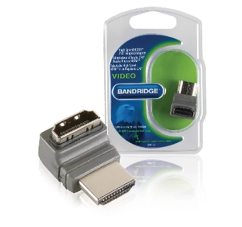 Nagy Sebességű HDMI Adapter Ethernettel Döntött 270 ° HDMI Csatlakozó - HDMI Aljzat Szürke