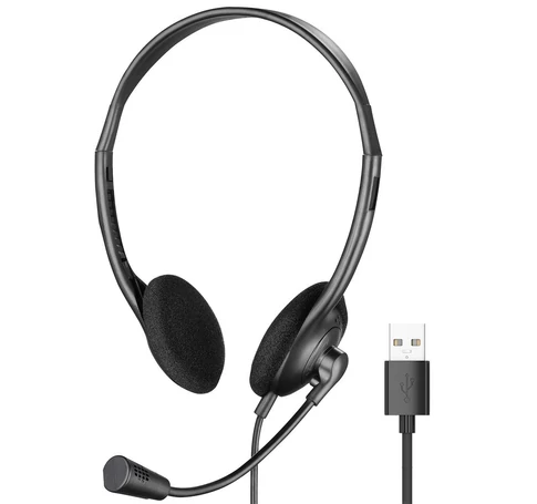 Advanced Accessories USB Headset With Mic - Black