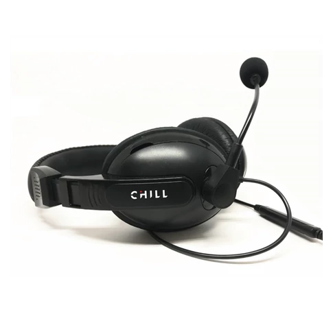 CHILL SZTEREO USB HEADSET, fekete, 2m-es kábel, ki-be kapcsolható mikrofon