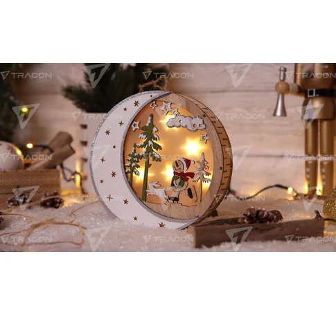 LED karácsonyi hold,hóember,fa,elemes (X23019)  Timer 6+18h,6LED, 3000K, 2xAAA
