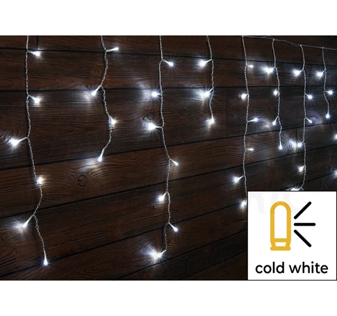 Karácsonyi jégcsap fényfüggöny, kültéri/beltéri (X22024)  230VAC, 5+5M, 125LED, 3,6W, 12000-13000K, IP44