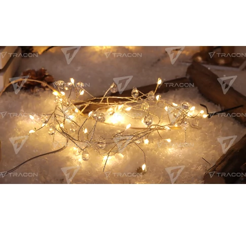 LED karácsonyi lánc,csepp,elemes (X23016)  Timer 6+18h,40LED, 3000K, 3xAA