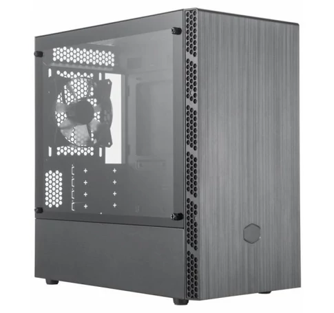 COOLER MASTER Ház Mini ATX MasterBox MB400L Tápegység nélkül, Szürke Üvegfalú