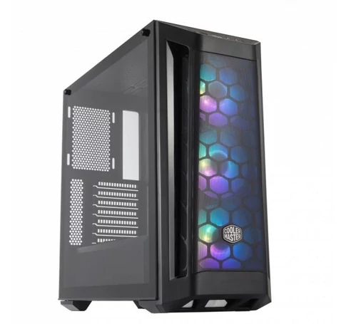 COOLER MASTER Ház Midi ATX MasterBox MB511 ARGB Tápegység nélkül, Fekete Üvegfalú