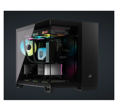 CORSAIR Ház 2500X, Tápegység nélkül, Edzett Üveg, fekete