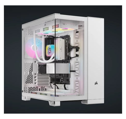CORSAIR Ház 6500X Dual Chamber, Tápegység nélkül, Edzett Üveg, fehér