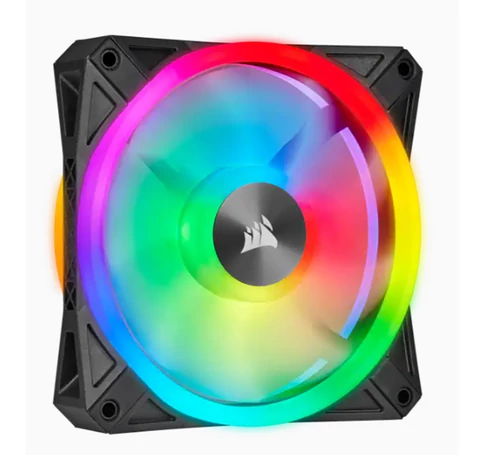 CORSAIR Rendszerhűtő Ventilátor, iCUE QL120 RGB, 12cm, fekete