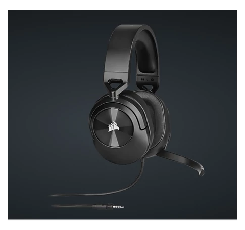CORSAIR Vezetékes Headset, HS55 Gaming, Ultrakönnyű, Jack dugós, fekete