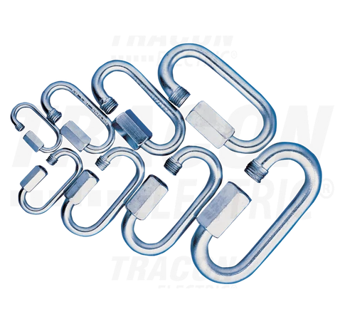 Karabiner, csavaros, acél  d=12mm, 6400N