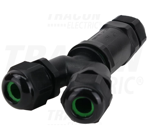 Tömítőszelencés kábeltoldó, Y-elágazó  0.5-4 mm2, IP68, PC+PA6.6, 5P, 450VAC, 24A