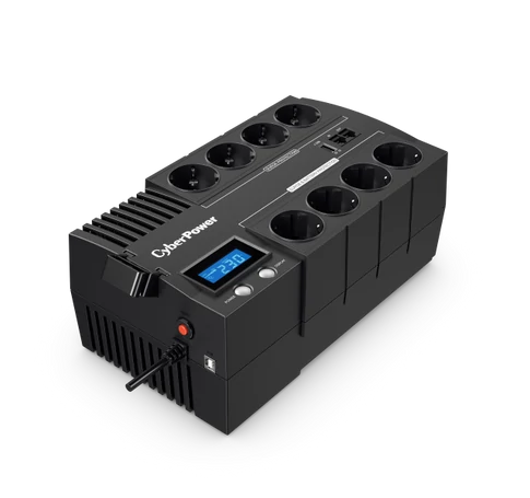 CYBERPOWER UPS BR1000ELCD (8 aljzat) 1000VA 600W, 230V szünetmentes elosztósor + USB LINE-INTERAKTÍV