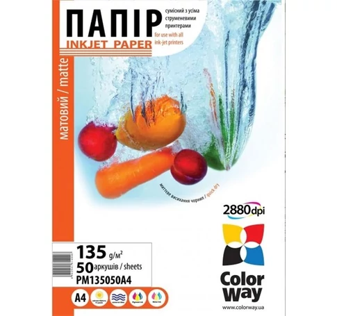 COLORWAY Fotópapír, matt (matte), 135g/m2, A4, 50 lap