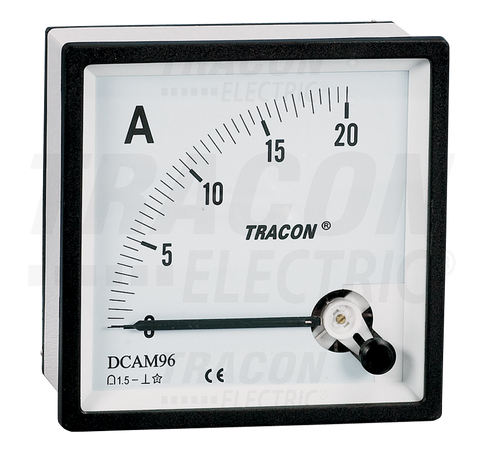 Analóg egyenáramú ampermérő közvetlen méréshez  72×72mm, 20A DC